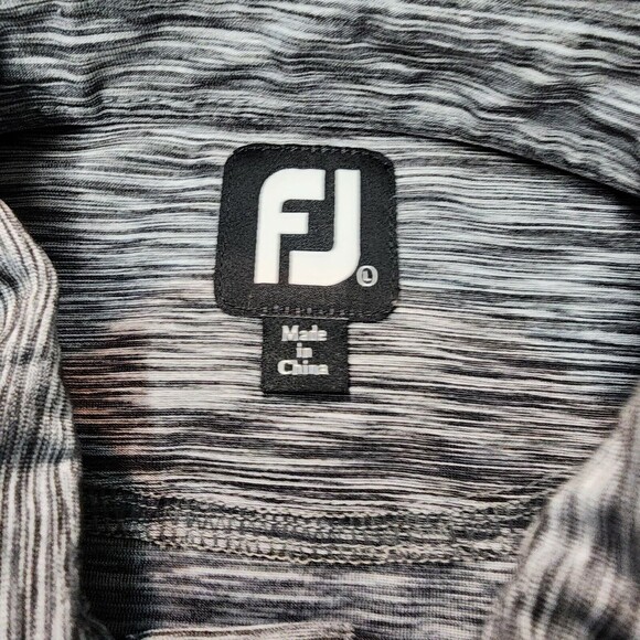 Footjoy Men's Grey Polo Performance Polo Shirt Size L Logo - Picture 6 of 12